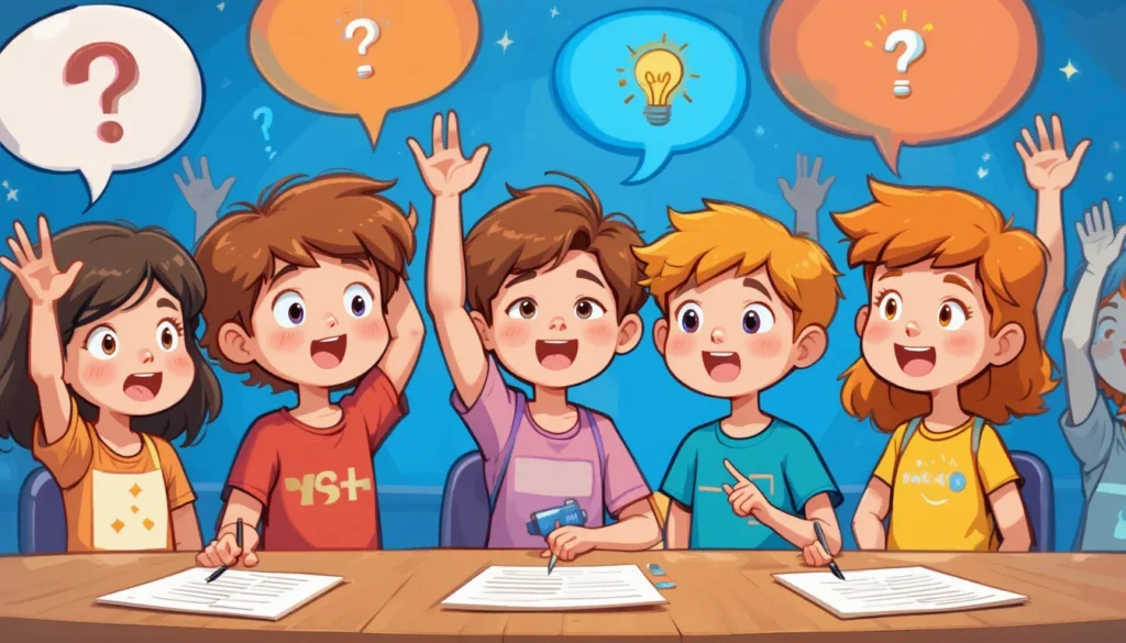 Trivia - kids raising hands